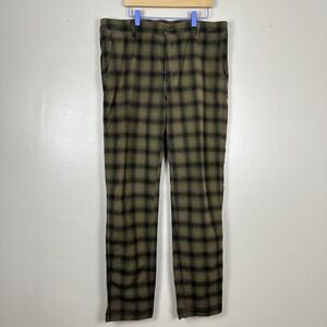 Levi's Mens 34x34 XX Chino Standard Taper Pants Olive Green Black Plaid Y2K